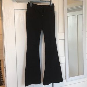 High-Waist Flared Black Stretch Jeans